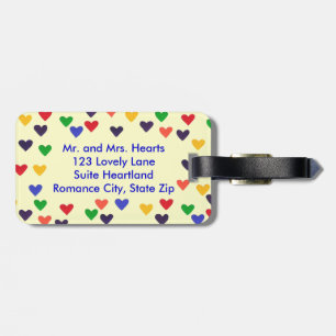 Colourful Rainbow Hearts Personalized Luggage Tags