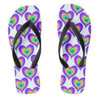 Colourful Rainbow Hearts Pride Love Flip Flops