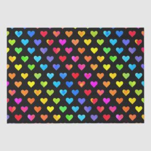 Colourful Rainbow Hearts Stripe Pattern Tissue Paper