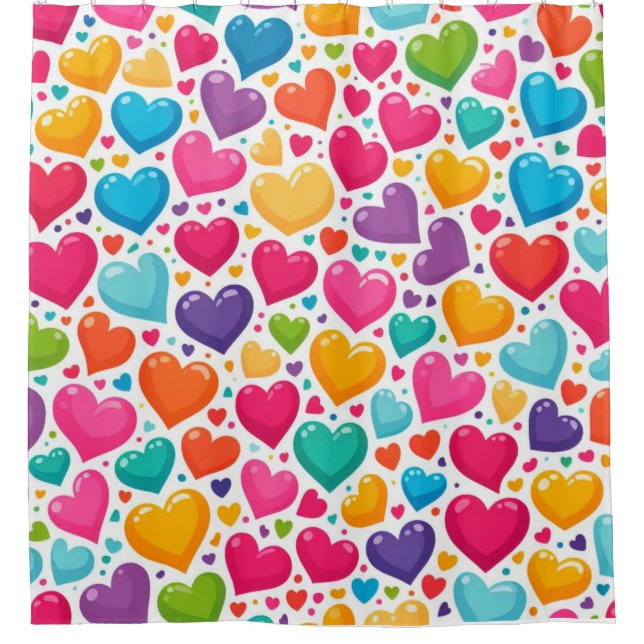 Colourful rainbow hearts Valentines (Front)