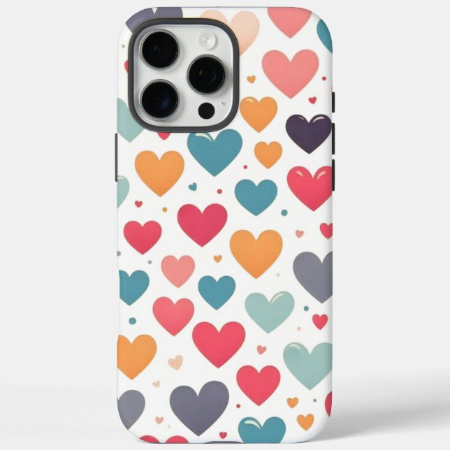 Colourful rainbow hearts Valentines Case-Mate iPhone Case (Back)