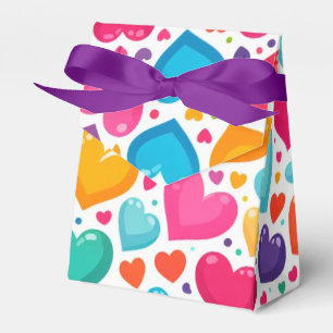 Colourful rainbow hearts Valentines Favor Box