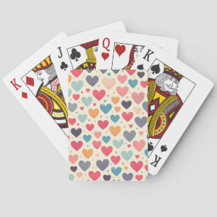 Colourful rainbow hearts Valentines Playing Cards
