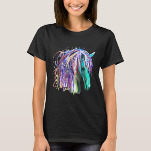 Colourful Rainbow Horse Head T-Shirt