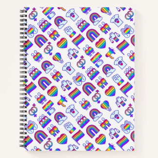 Colourful Rainbow Icon Patterns Notebook
