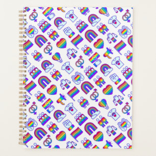 Colourful Rainbow Icon Patterns Planner