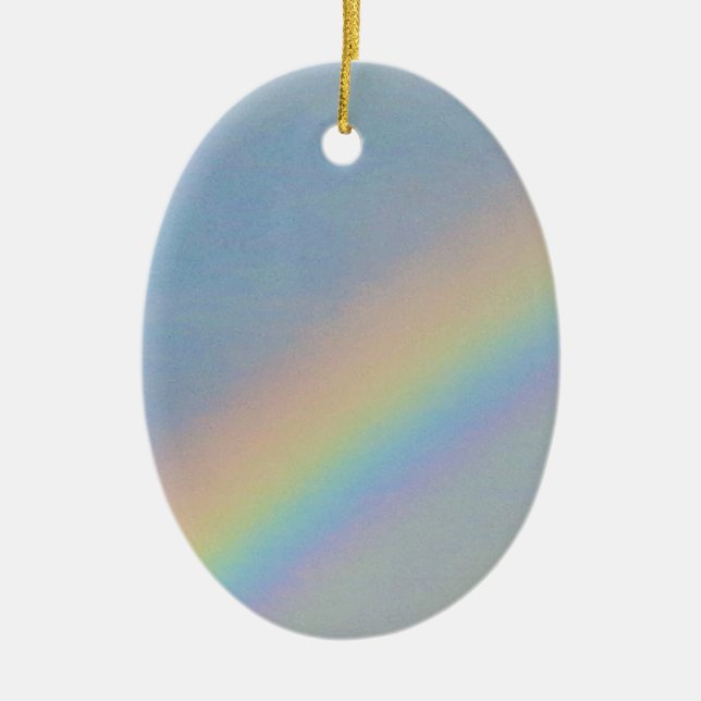 Colourful Rainbow in Blue Sky, Photo Ceramic Ornament (Front)