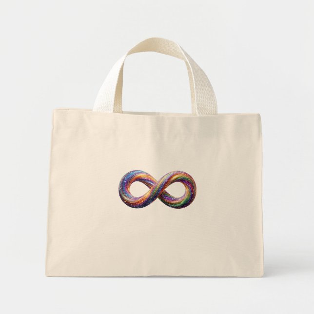 Colourful Rainbow Infinity Symbol Tote Bag (Front)