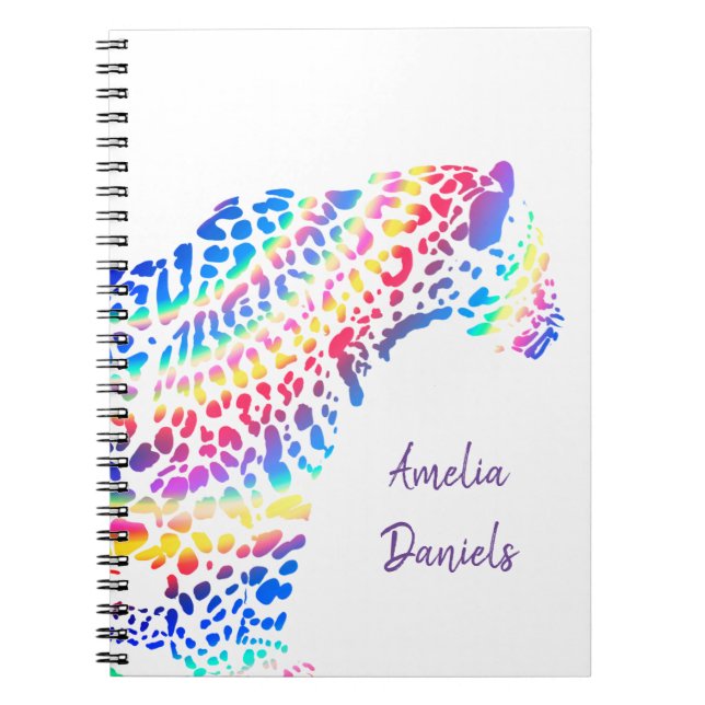 Colourful Rainbow Jaguar    Notebook (Front)