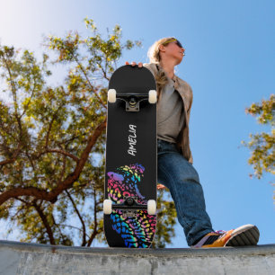 Colourful Rainbow Jaguar  Skateboard