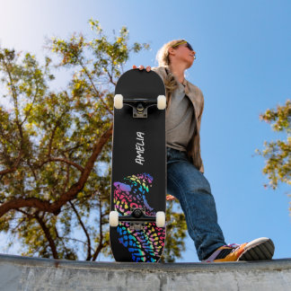 Colourful Rainbow Jaguar  Skateboard