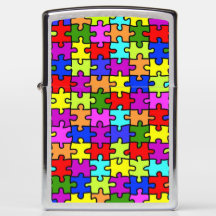 Colourful rainbow jigsaw puzzle pattern