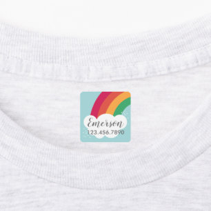 Colourful rainbow kids waterproof label