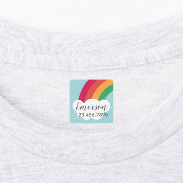 Colourful rainbow kids waterproof label (Affixed)