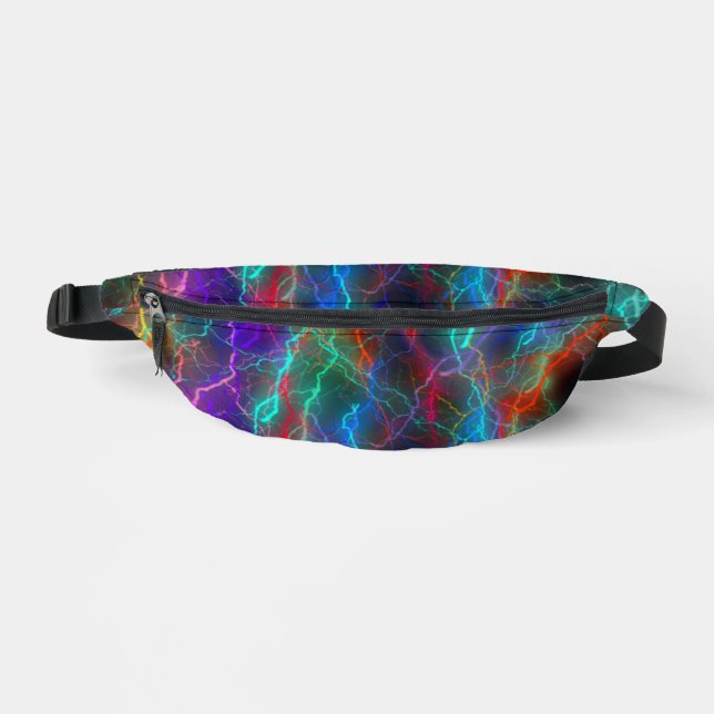 Colourful Rainbow Lightning  Storm Fanny Pack (Front)