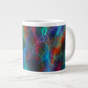 Colourful Rainbow Lightning  Storm Large Coffee Mug