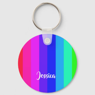 Colourful rainbow lines keychain