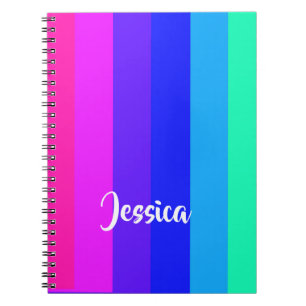 Colourful rainbow lines notebook