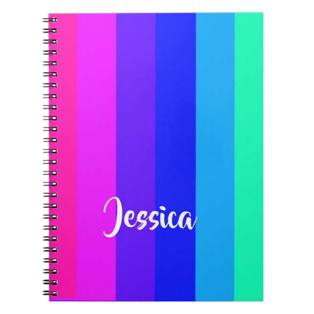 Colourful rainbow lines notebook (Front)
