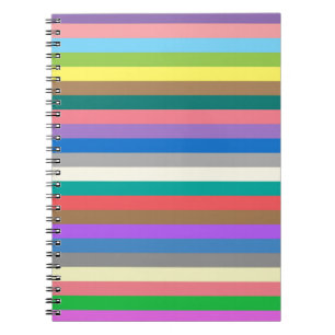 Colourful rainbow lines pattern notebook