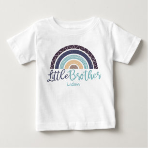 Colourful rainbow little brother customizable name baby T-Shirt