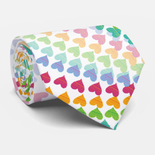 Colourful Rainbow Love Hearts Sprinkles Whimsical Tie
