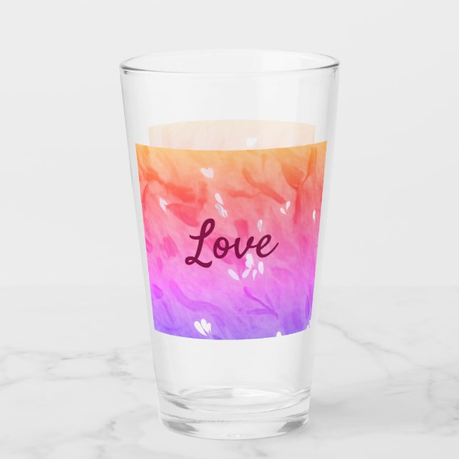 Colourful rainbow love pride lgbtq gay pattern tex glass (Front)