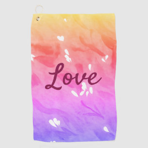 Colourful rainbow love pride lgbtq gay pattern tex golf towel