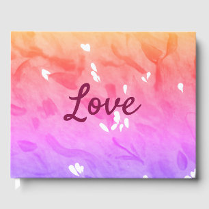 Colourful rainbow love pride lgbtq gay pattern tex guest book