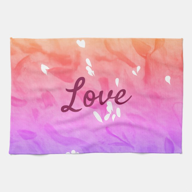 Colourful rainbow love pride lgbtq gay pattern tex kitchen towel (Horizontal)
