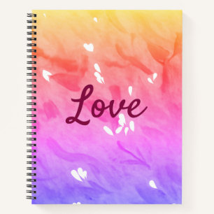 Colourful rainbow love pride lgbtq gay pattern tex notebook