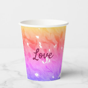 Colourful rainbow love pride lgbtq gay pattern tex paper cups