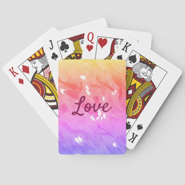 Colourful rainbow love pride lgbtq gay pattern tex playing cards (Back)
