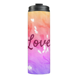 Colourful rainbow love pride lgbtq gay pattern tex thermal tumbler