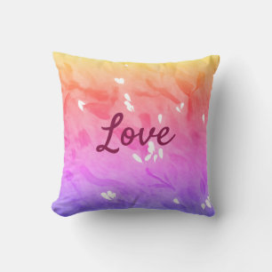 Colourful rainbow love pride lgbtq gay pattern tex throw pillow