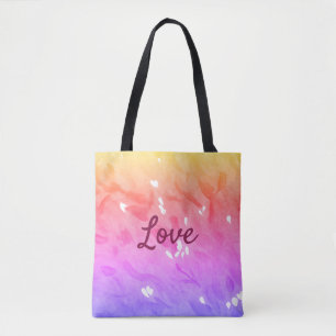 Colourful rainbow love pride lgbtq gay pattern tex tote bag