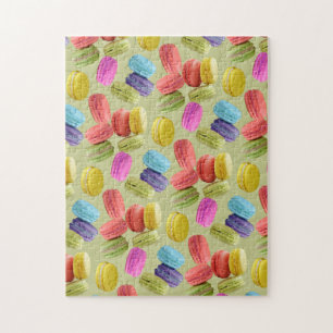 Colourful Rainbow Macaron Cookies Pattern Jigsaw P Puzzle