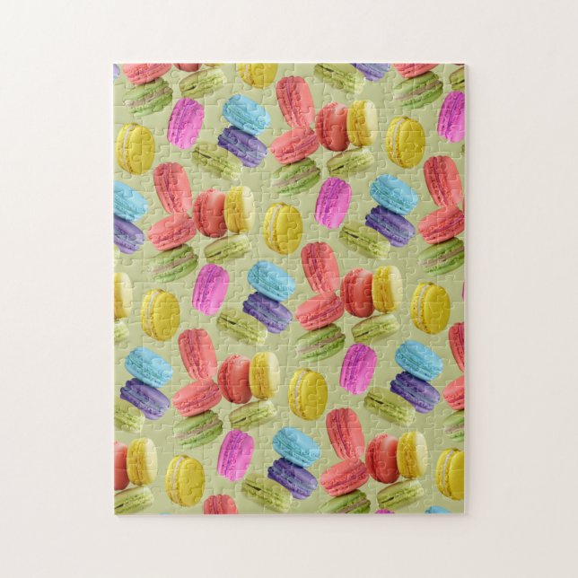 Colourful Rainbow Macaron Cookies Pattern Jigsaw P Puzzle (Vertical)