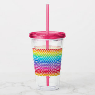 Colourful Rainbow Mermaid Acrylic Tumbler