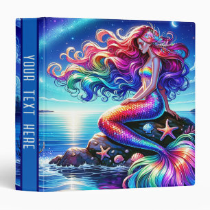 Colourful Rainbow Mermaid Fantasy Binder