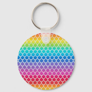 Colourful Rainbow Mermaid scales  Keychain
