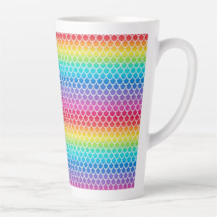 Colourful Rainbow Mermaid scales Latte Mug