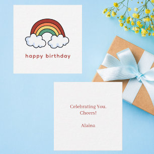 Colourful Rainbow Modern Simple Happy Birthday  Card