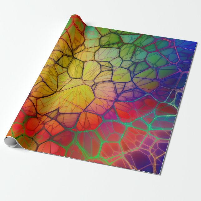 Colourful Rainbow Mosaic All Occasion Wrapping Paper (Unrolled)