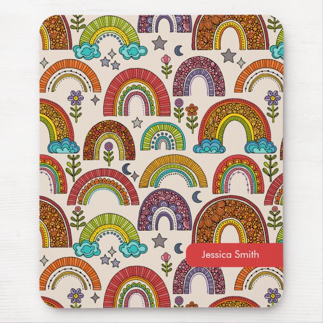 Colourful Rainbow Mouse Pad (Front)