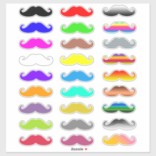 Colourful Rainbow Moustaches