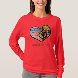 Colourful Rainbow Music Heart Customizable T-Shirt