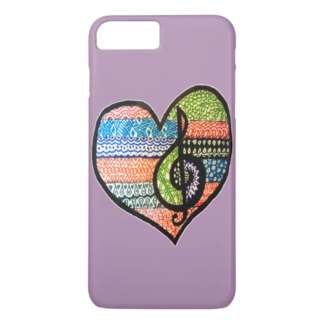Colourful Rainbow Music Heart Personalized Case-Mate iPhone Case (Back)