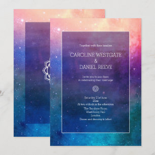 Colourful Rainbow Nebula Wedding Invitation