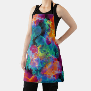Colourful Rainbow Neon Abstract Watercolor Apron
